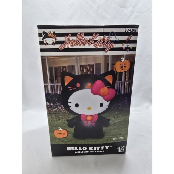 HELLO KITTY SANRIO HALLOWEEN AIR BLOWN INFLATABLE 4.2FT GEMMY 2023- USED - Picture 3 of 10